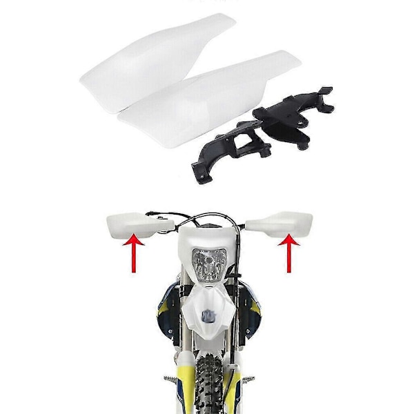 Motocross Handskydd Motorcykel Handskydd Skydd Vit
