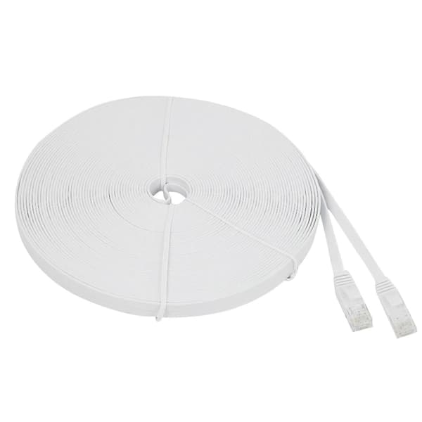 6 Ethernet Kabel 100 Ft (30 Meter) Fladt Slim Langt Internet Netværks LAN Kabel, Cat6 Høj Hastighed Com
