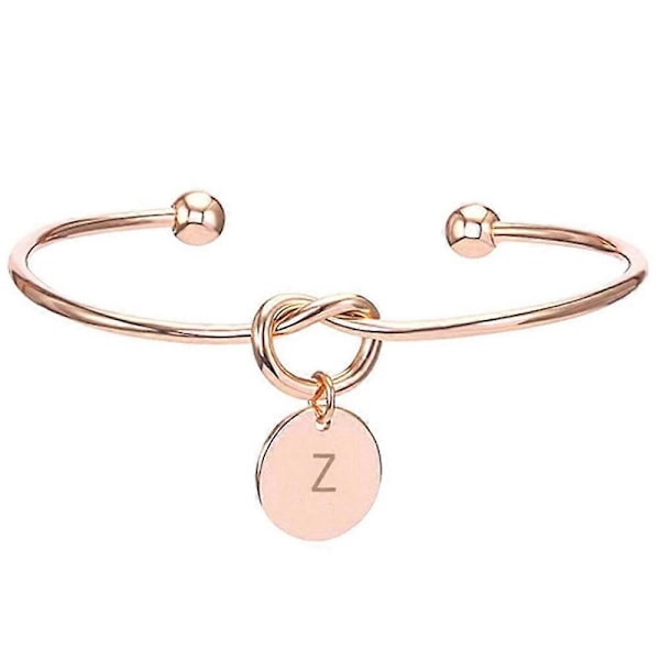 Mode Initial Smykker Initial Legering Bogstav Charm Armbånd Til Kvinder Brudepige Bind ROSE GULD Z