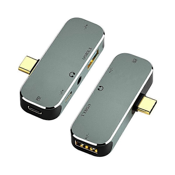PC Dator Typ-C Förlängningshubb 3.55mm Jack PD100W USB3.0/USB2.0/USB3.1 -Kompatibel USB Extender Y