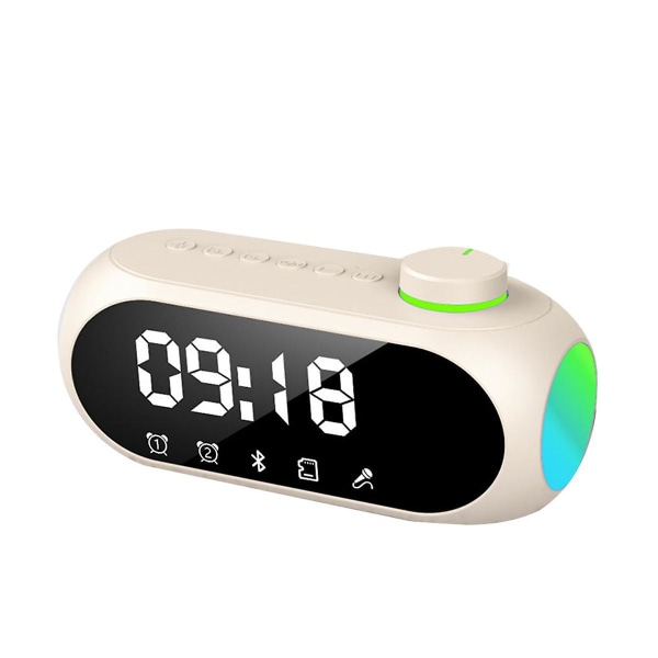 Bärbar Mini FM-radiomottagare Hifi-ljud Rgb Bluetooth -högtalare med klocka Dubbel väckarklocka