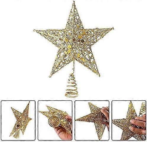 Juletrærtopp, Trådgullstjerne for Juledekorasjon (20*25cm)