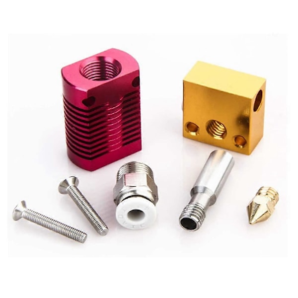 Samlet Hotend Kit til 3/ 3 Pro/CR10 10S Ekstruder Kit 24V 40W med 1 stk. Silikon Dæksel, 5 stk. 0,4 mm