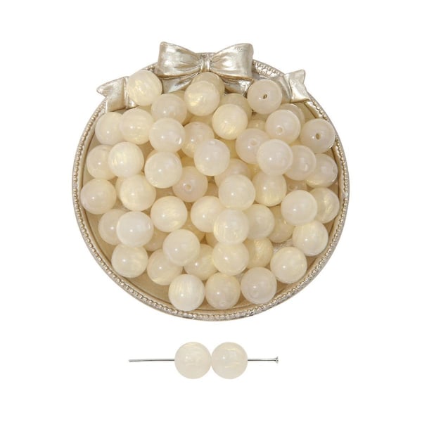 Harpiks runde perler Beaded Bead Kit Halskæde Accessories Bead Håndlavet sæt gør-det-selv-materiale til fremstilling af Je