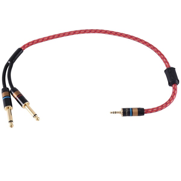 Hifi-kabel 3,5 mm Konverter Dobbel 6,5 mm Lyd Aux-kabel 3,5 til 6,5 Mobil Datamaskin Lydkort Mixer Ca