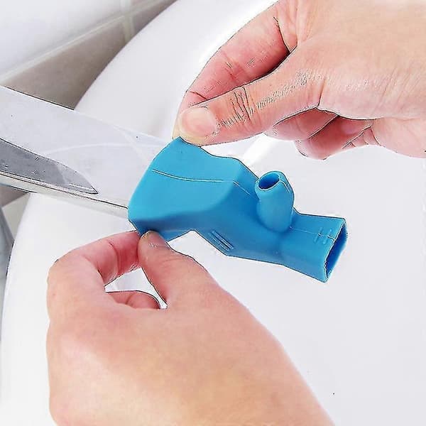 2 stk. Vask Kranforlenger Gummi Dyse Guide Sparekranforlengelse For Badekaretilbehør Blue