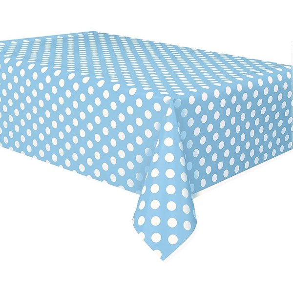 2-pack Polka Dot Plastduk, 108\" x 54\", Ljusblå