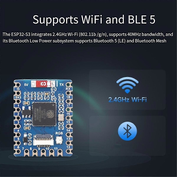 Esp32-s3-tiny Utvecklingskortssats + FPC-kabel Bluetooth Le + 2.4g Wifi Esp32-s3fh4r2 Esp32-s3 Mini Utvecklingskort