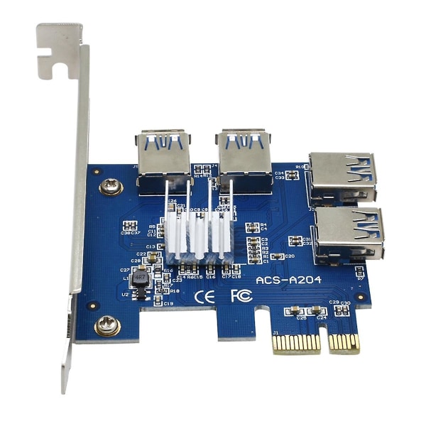 Pci Express Card Multiplikator Pcie 1 til 4 Usb Gpu X1 X16 Pci-e Riser Card Videokort til minedrift