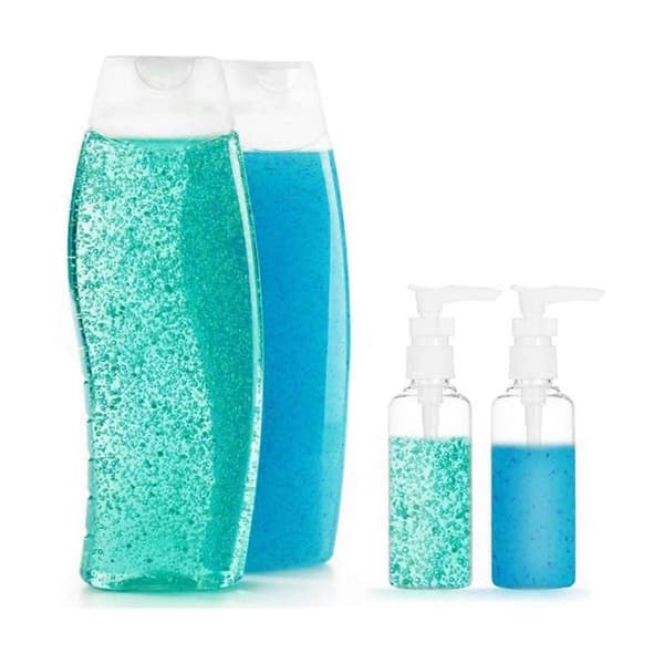 24-pack 100 ml transparenta reseflaskor, pumpflaska, lotiondispenser för vatten, massageolja, schampo