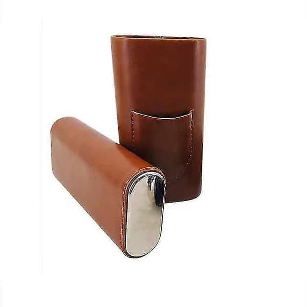 Cigarr Läder Humidorer, Cigarr Läderlåda, Brun Läder Humidor 1st