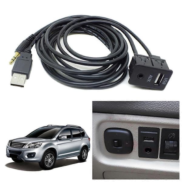 1,5M Marine Dash Flush Mount 3,5 mm AUX USB-port Panel Forlengelseskabeladaptere