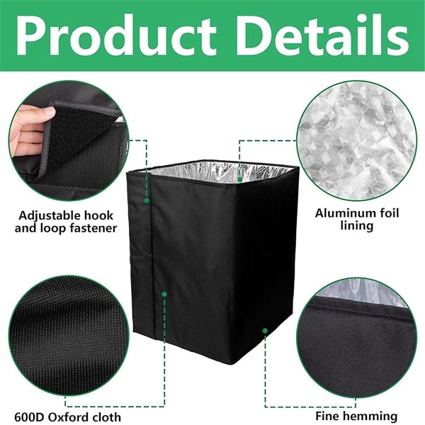 Winter Bee Hive Wrap Cover 600D Oxford Beehive Winter Protection Cover Vindtæt isolering Wrap Black, 72x23,5 tommer