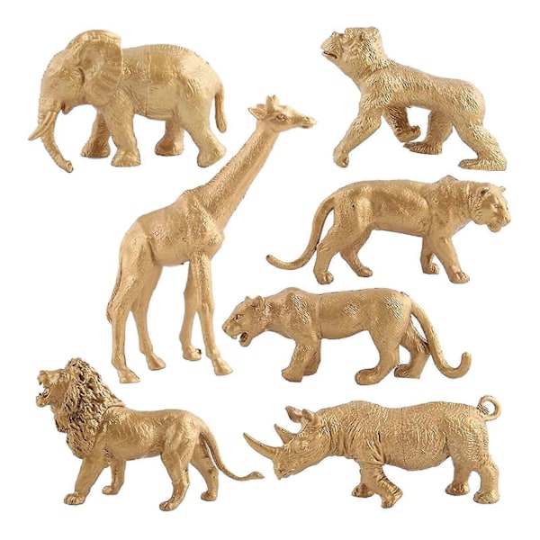 Nye ville dyrfigurer Simuleringsmodell Figur Statuett Gylden pedagogisk skogleker for barns bursdagsgave WildZooModel