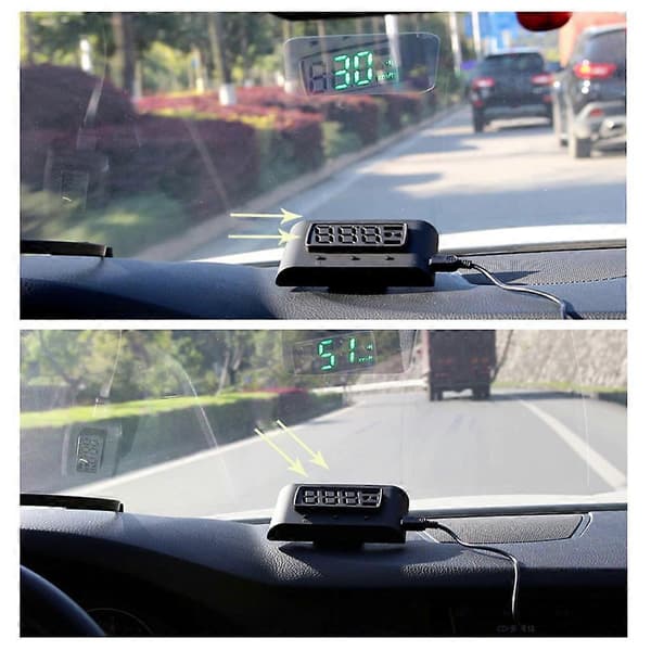 SINCOTECH 12V Universal HUD Head-Up Display GPS Hastighedsvarslingssystem til Biler