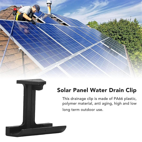 30 stk 35 mm solpanel vandafløbsclips, pv-moduler klip sorte til vandafløb solcellepande