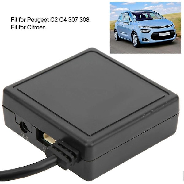 12-nastainen Bluetooth AUX -moduuli langaton handsfree-mikrofoni Peugeot C2 C4 307 308 -malleihin