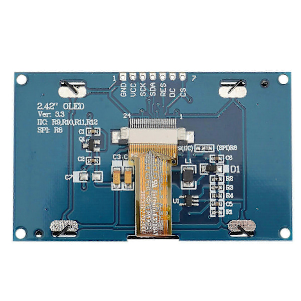 WJTG 2.42 tum 12864 128x64 OLED Display Modul IIC I2C SPI Seriell LCD-skärm för C51 STM32 SSD1309 (whiJ