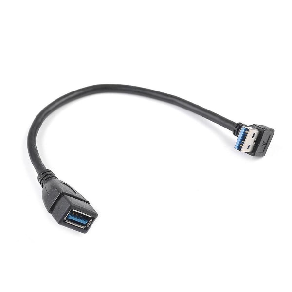 USB 3.0 vinkel 90 graders förlängningskabel hane till hona Adaptersladd Data ner