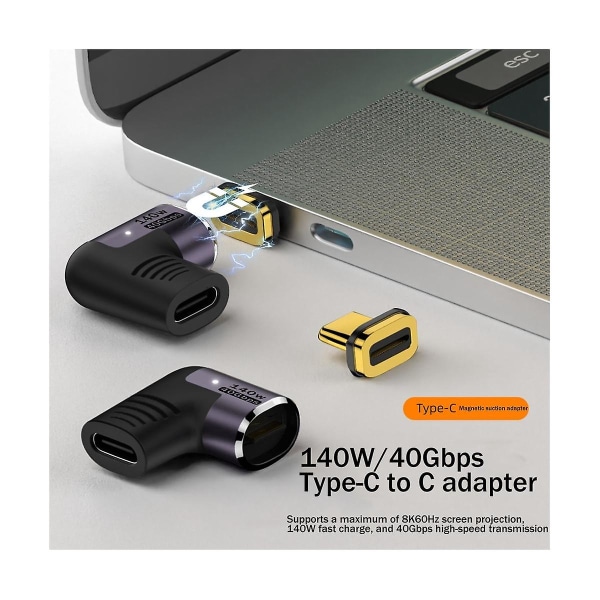 Type-c-adapter 140w hurtigladende omformer støtter 40gbps høyhastighetsoverføring 8k 60hz Hd-video