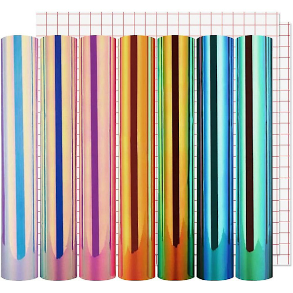 9-pack holografisk vinyl för Cricut - 12x12 tum permanenta holografiska vinylskivor för dekorativa klistermärken, festdekoration, bil