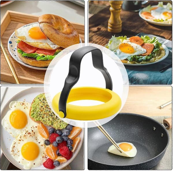 Silikone Æggeringe, Ægestegerringe, Non-Stick Køkken Ægestegerringe med