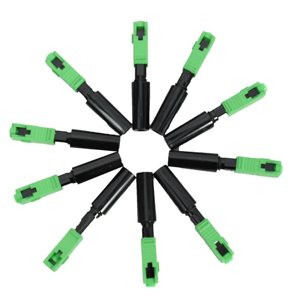 10 stk FTTH Indbyggede Hurtigkoblinger SC/APC Grøn Plastik Fiberoptisk Stik