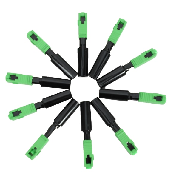 10 stk FTTH Integrerte Hurtigkoblinger SC/APC Grønn Plast Fiberoptisk Kobling