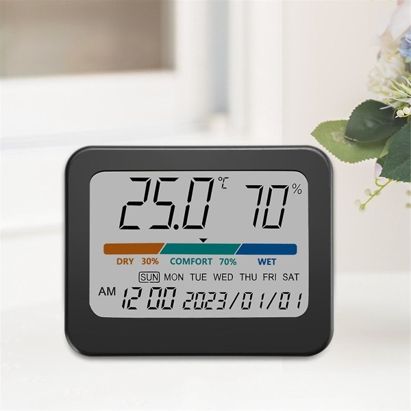 Indendørs termometer Hygrometer: rumtemperaturmåler fugtighedsmonitor til hjemmet, støtteben, indikator