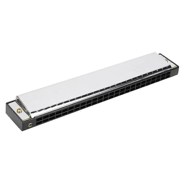 Profesjonell Munnspill Diatonisk Harpe C-Tone Rustfritt Stål Dekkplate 24 Hull Svart