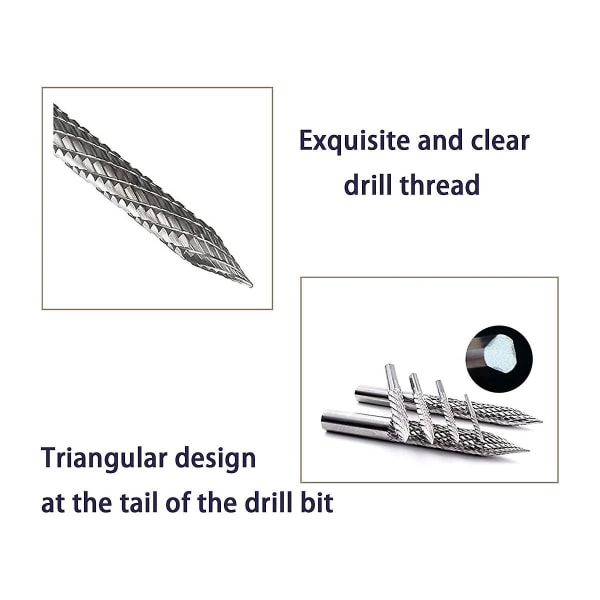 1/4in 6mm Høykarbid Stål Burr Bits Dekk Reamer Carbide Kuttere Roterende Filer Reamer Wire Cutte