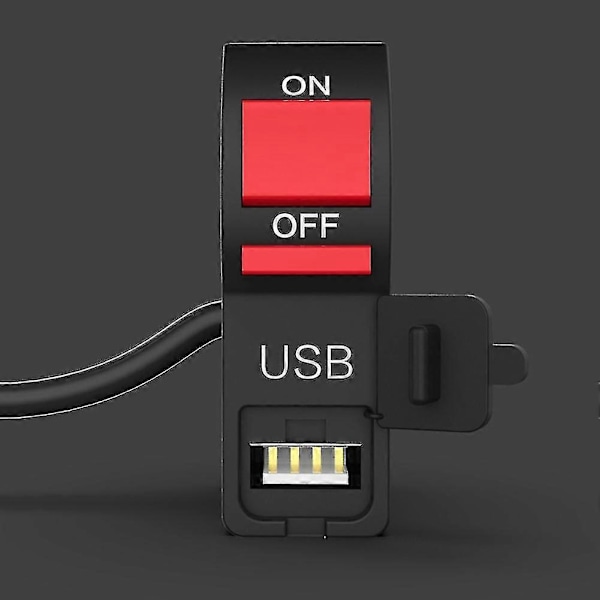Universal Motorcykel Styr On/Off Knap Controller Switch Med USB Opladning