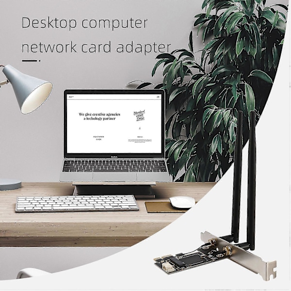 PCI-e X1 - M.2 NGFF E-key Langaton Wi-Fi-sovitin Hampailla Pöytätietokoneelle