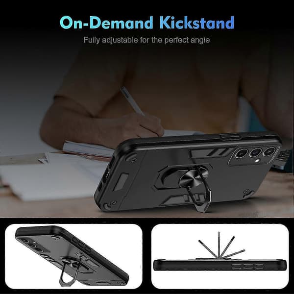 PC+TPU Drop Defend telefoncover med ringstøtteben til Samsung Galaxy S24 FE