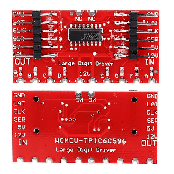 TPIC6C596 8-bittinen siirtorekisterimoduuli, suurnumero-ohjain 7-segmenttisellä LED-näytöllä YEMAA