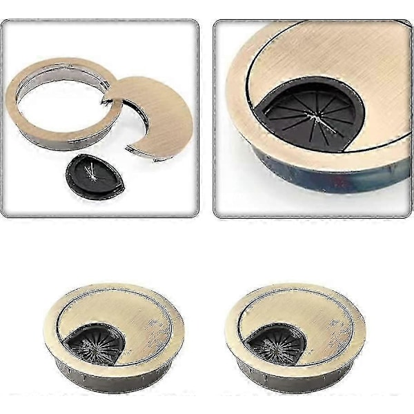 Datamaskin Grommet Metall Kabel Grommet Datamaskin Skrivebord Kabelhull Deksel For Skrivebord Kontor Benkeplater (4 stk, Cyan Farge)-Bra