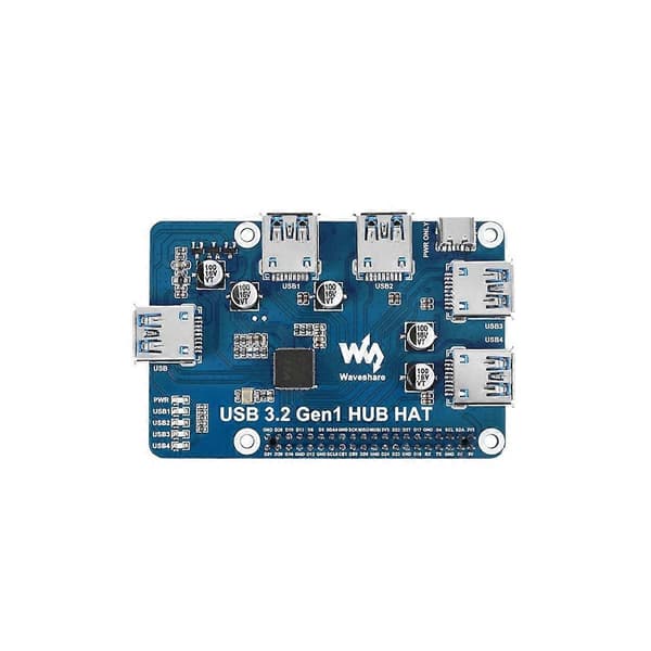 USB 3.2 Gen1 HUB HAT til 4B 3B+ 3B 2B Zero W WH, 4-kanals USB 3.0 udvidelsesport, driverfri Plug&Play
