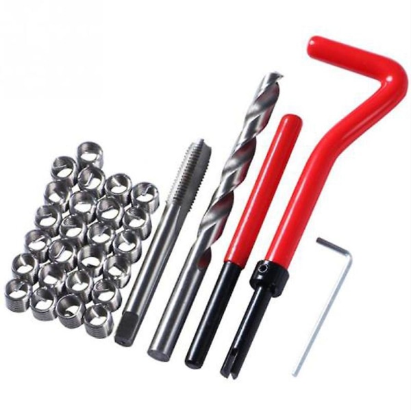 30pcs M6 Tap Wrench Cutter Repair Kit Hand Tools Red Thread Wire