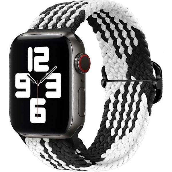 Stretchade Nylon Solo Loop-band Kompatibla med Apple Watch 45mm 44mm 42mm för Kvinnor Män, Justerbar Elastisk Flätad Rem Sport Armband för iW