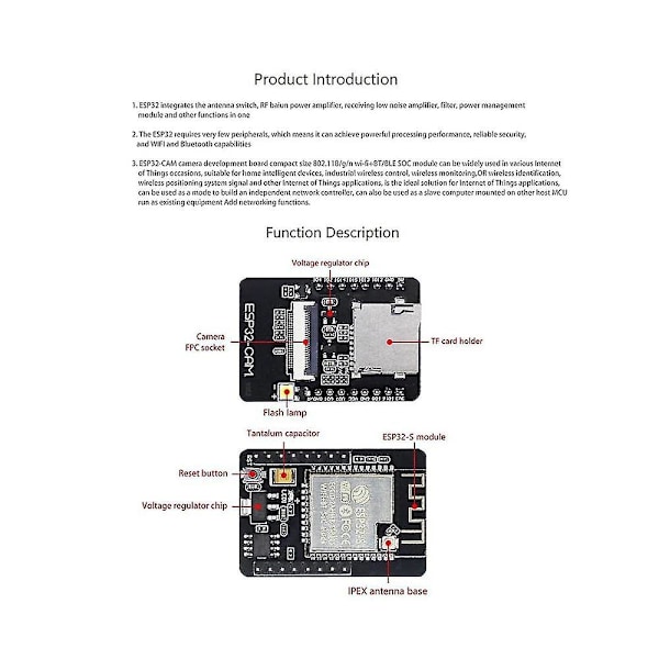 Esp32-cam Development Board+ov2640 Camera+downloader Set Wifi+bluetooth 520kb+4m Psram Ultra Low Po