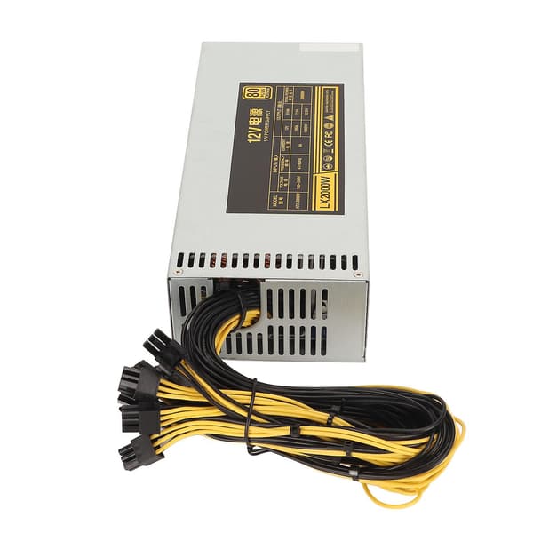 2000W Mining Strömförsörjning Stöd 8 GPU-kort Enkelkanal 2U PSU PC Mining Strömförsörjning 180?264V