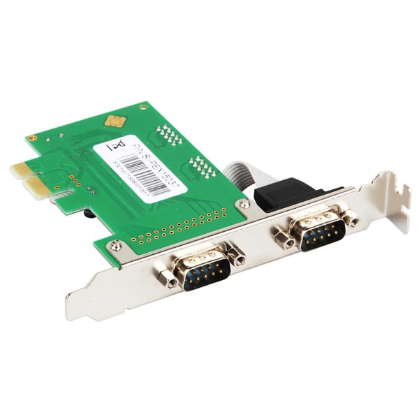 PCI 2-ports seriell RS232 DB9 kontrollerkort PCI-e 1.0 x 1 WCH382-brikke med lav brakett