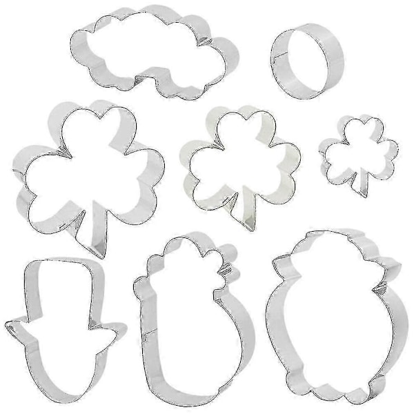 8 stk. St. Patrick's Day Kakeutstikkere Metall Kakeformer Kjeksutstikker Metall Kakeformer - jjS