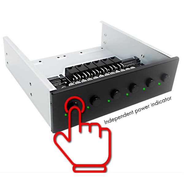 6-vejs Harddisk Vælger Controller Harddisk Strømafbryder Modul til Stationær Computer Understøtter 2.5/3.5 Tommer SATA HDD