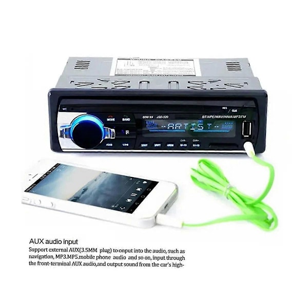 12V Auton MP3-soitin 60Wx4 Bluetooth Audio Radio Multimedia Autoradio Soitin kojelaudassa Tukee USB TF
