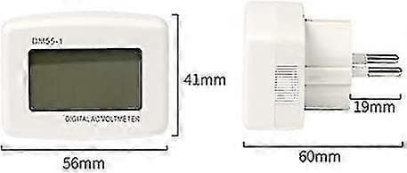 Digitalt LCD Voltmeter Panel Spenningstester 220V AC 80-300V - EU Plugg