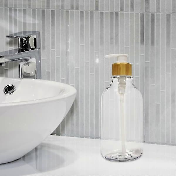 500ml Tvåldispenser Klar Påfyllningsbar Plastpump Tryck Schampodispenser Flaska Badrumstillbehör Banmo