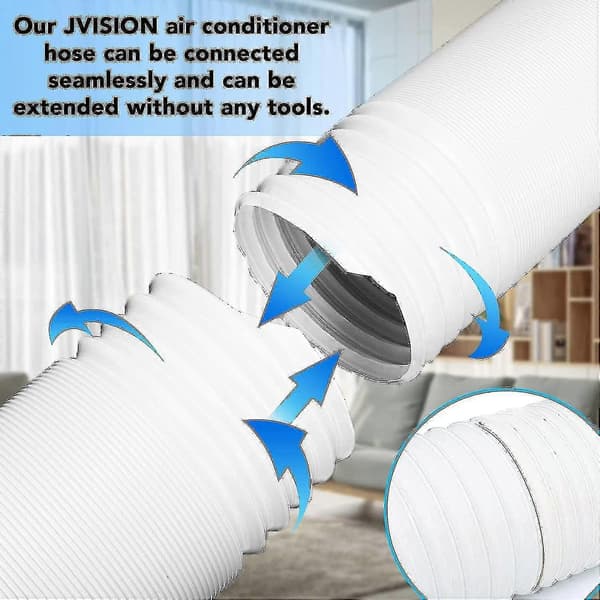 Airconditionerslange, Diameter 150 mm Fleksibel Pvc Afløbsslange Ventilationsrør 2 m Længde Universal Slange