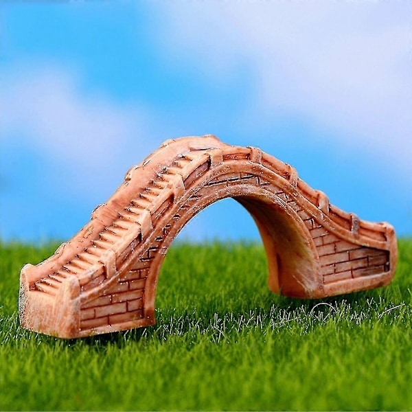 Kreativ Akvarium Dekor Simuleringsbro DIY Håndlaget Harpiks Ornament Fisk Tank Hage Stil Mikro Landskap (1 stk)