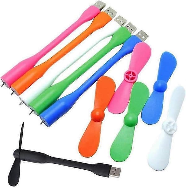 Bærbar Mini USB-blæser - Fleksibel kølerblæser til PC, bærbar computer, powerbank (6 stk.)